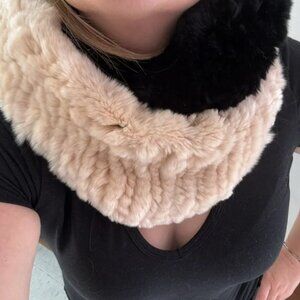 SURELL RABBIT FUR INFINITY SCARF